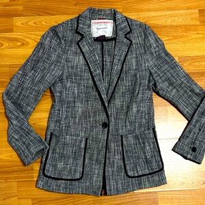 anthropology Cartonnier Leonie gray tweed knit blazer jacket size 6
